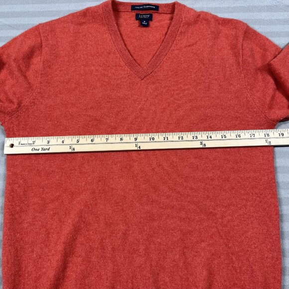 J.Crew Sweater Mens Small Orange Italian Cashmere V Neck Pullover Style S5984 - Picture 6 of 10